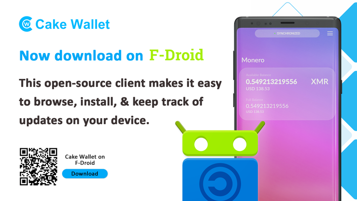 Cake Wallet and Monero.com have arrived on F-Droid